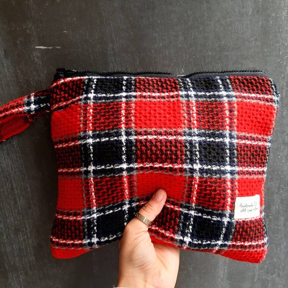 FIRE RED PLAID | SOFT FABRIC POCHETTE