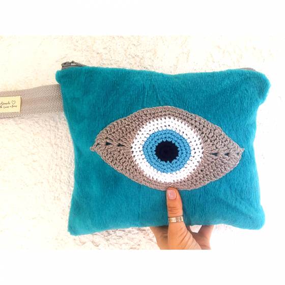 TYRQUOISE FLEECE | EVIL EYE POCHETTE